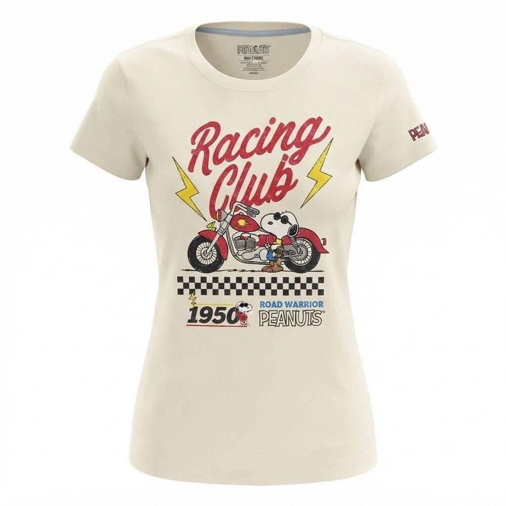 Peanuts Snoopy "Racing Club" Road Warrior Graphic T-Shirt Women's Size XXL